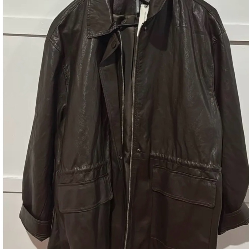 Brown Leather Jacket - Picture 3 of 4